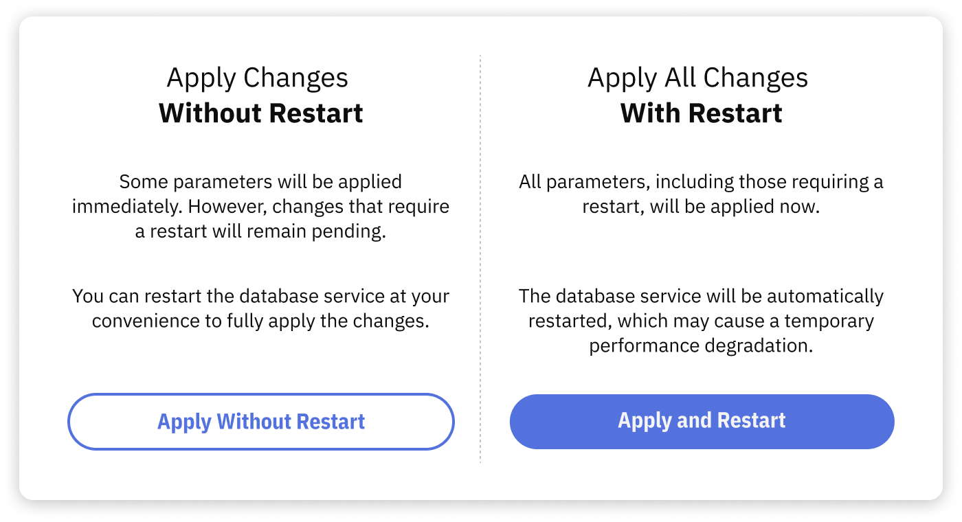 Releem Dashboard Apply Configuration